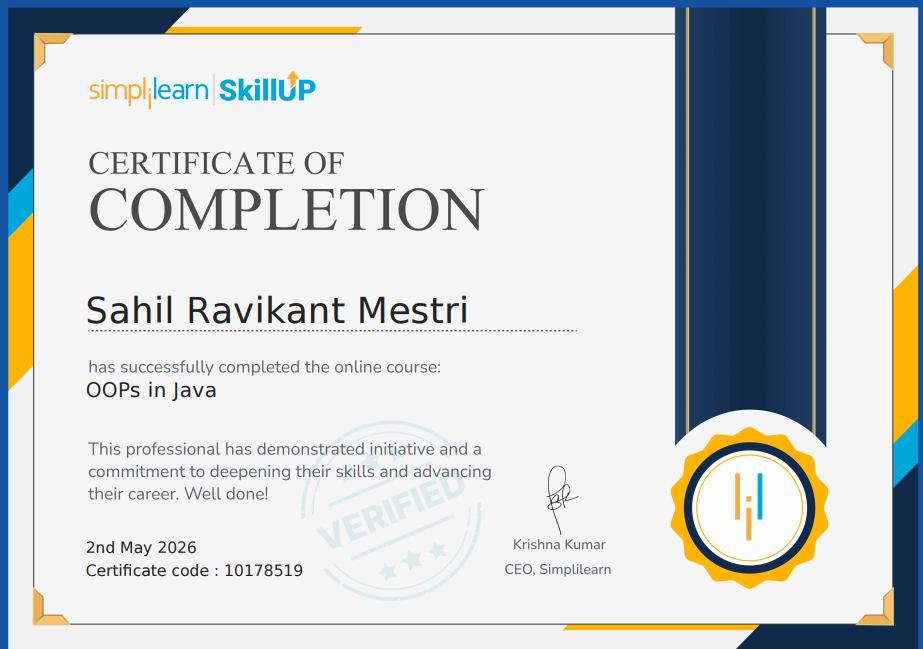 Java Certificate